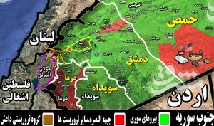چرخش 180 درجه ای مواضع جبهه النصره در حومه غربی پایتخت سوریه/ تروریست ها تسلیم می شویم + نقشه میدانی
