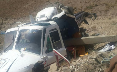 سقوط  بالگرد اورژانس در جاده هراز+ تصاویر