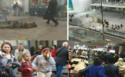داعش قلب اتحادیه اروپا را به آتش کشید / انفجار در فرودگاه و مترو بروکسل + تصاویر